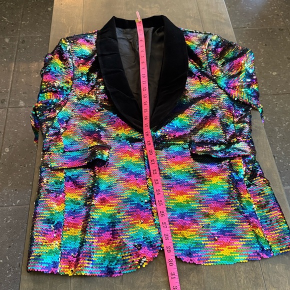 Men's Shiny Sequin Blazer Sparkle Metallic Tuxedo Jacket Party Prom Wedding - Picture 10 of 16